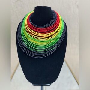 Multicolor Tribal Bib - Ice, Gold, & Green